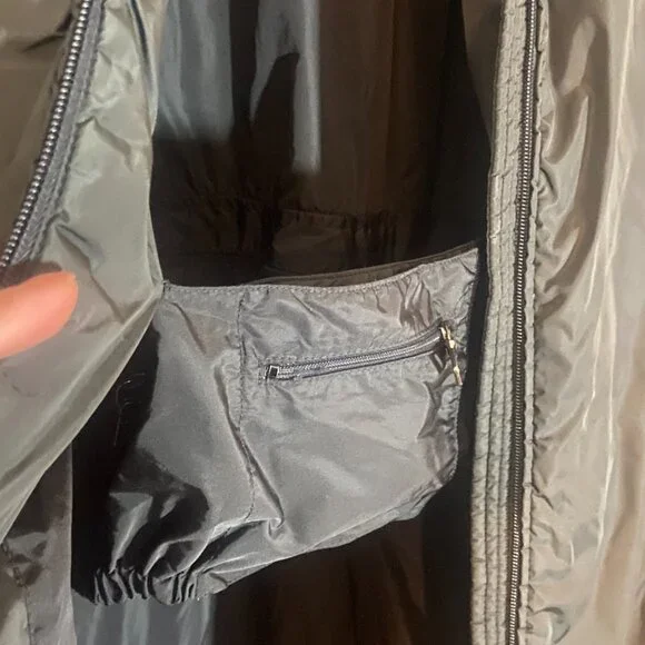 Prada Black/Grey Jacket with Built-In Belt - Black EU 40 Jackets & Coats